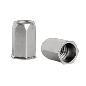Rivet Nut / Insert Nut (Flat Head, Full Hex Body) - White Zinc Plated (Wzp)