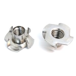 Tee Nut - DIN 1624 (Four Prong) - White Zinc Plated (Wzp)